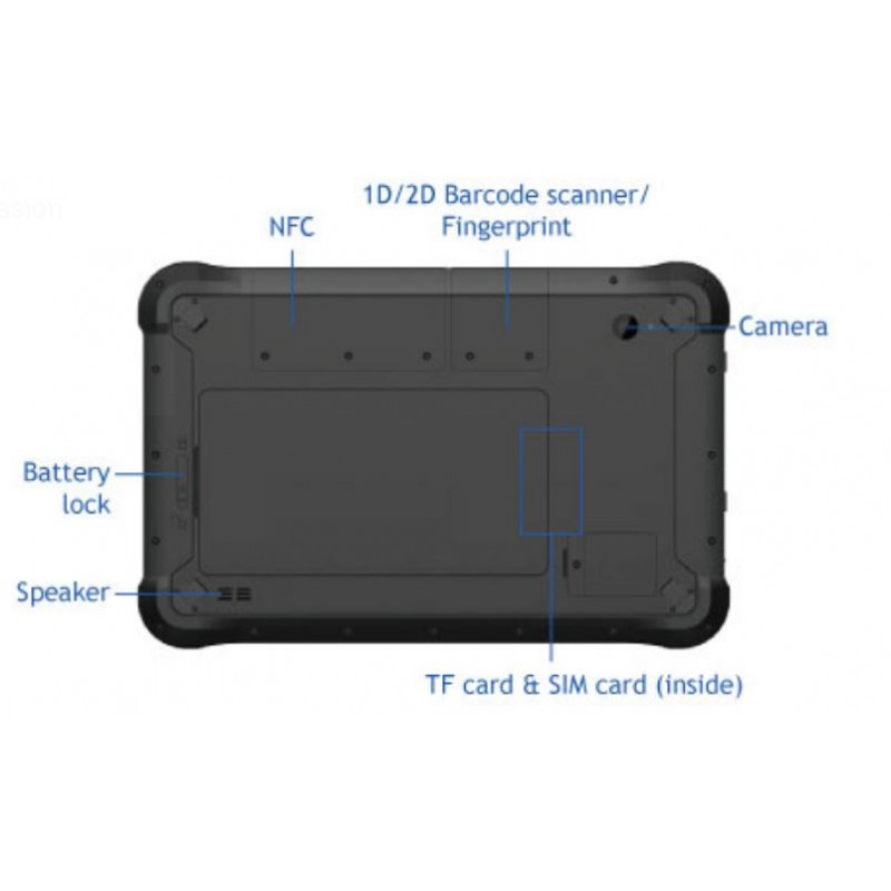 10.1 Industrial tablet: Support Windows 11, 700nits, camera, RFID, barcode scanner | IP65