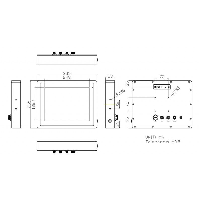 vandtæt display IP65,  IP66, IP68 High nits til sollys udendørs brug
