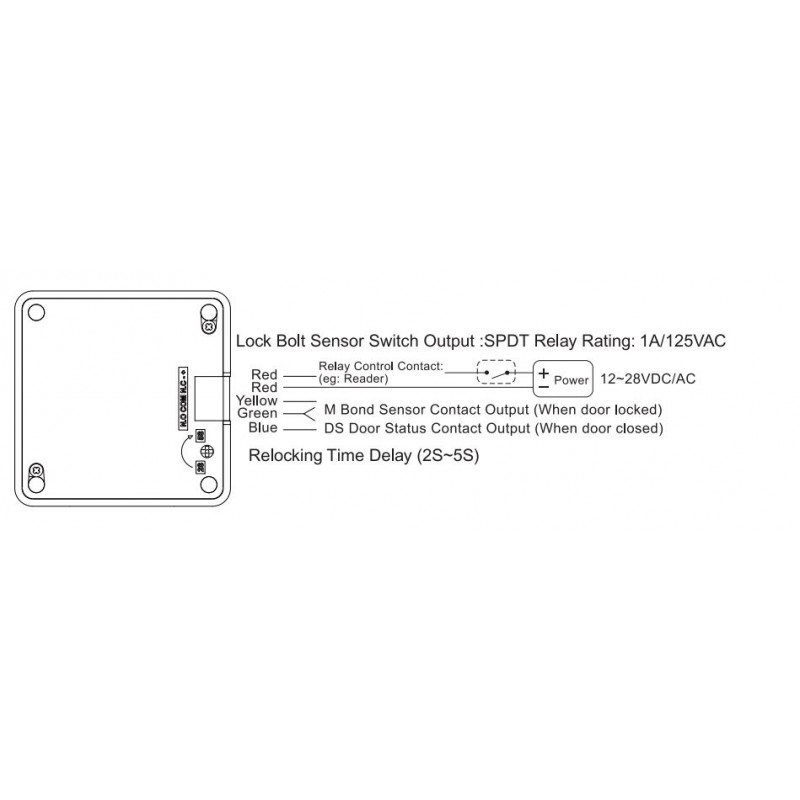 Electronic lock for cabinets and doors 12/24 DC/AC - Holding force of 100kg - DANBIT A/S