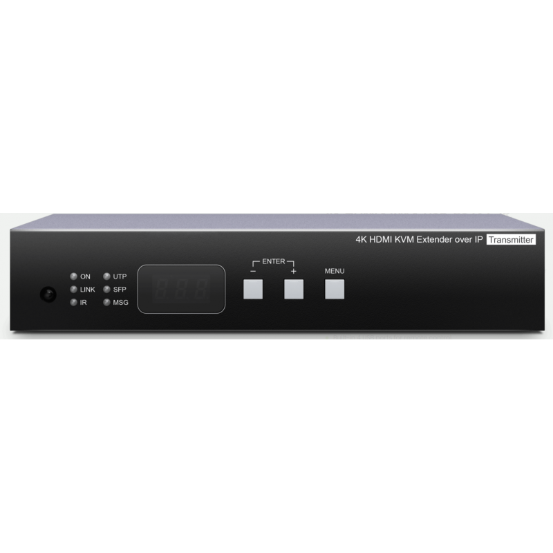 4K@30Hz HDMI KVM Extender transmitter over IP / point to point with RJ45 (150m) or fiber (60km). PoE.