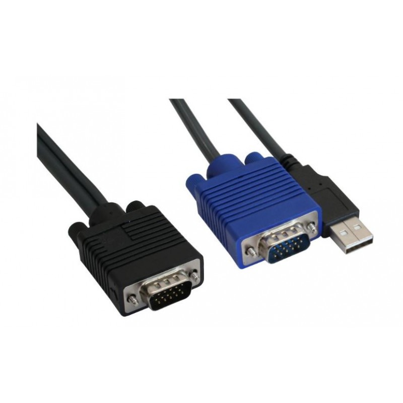 Kompakt 2-portars KVM-switch med USB & VGA, högupplöst 2048x1536