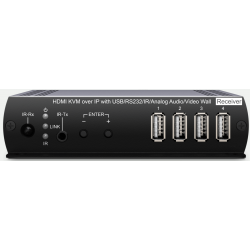 4K@30Hz 4:4:4 HDMI KVM receiver of HDMI video over IP / point to point with RJ45. PoE.