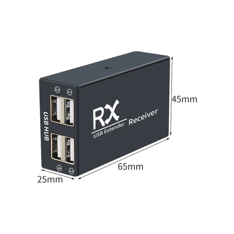 4 Port USB2.0, förlängare, 120 meter, förlängare över RJ45 patchkabel. Stabil 5VDC på USB-port