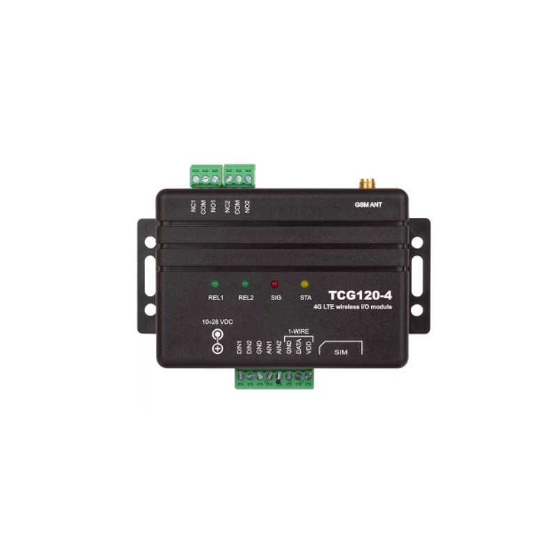 4G LTE-larm och fjärrkontroll, 2 x digital ingång, 2 x analog, 2 x reläutgång, 1-tråd för sensor, MQTT
