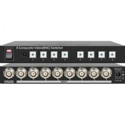 Switch 8 x BNC Composite Video inputs to 1 x BNC output