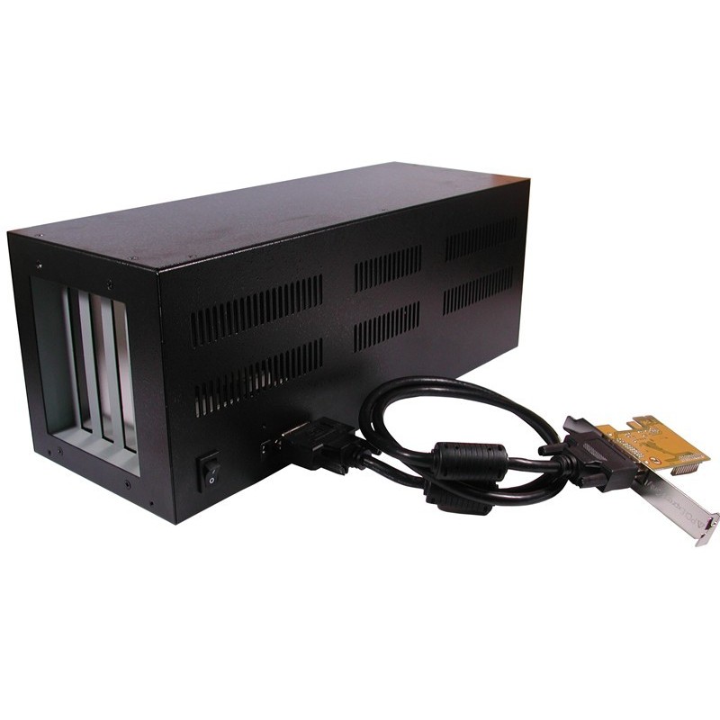 PCI Express to 4 X PCI slot. PCI Express card in PC provides 4 extra PCI slots