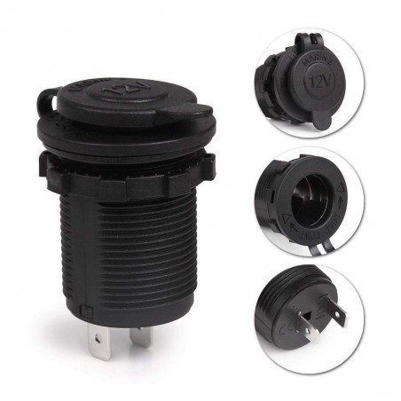 12V USB -cigarutlopp för bil, båt, traktor, vattentät, dammtät runt