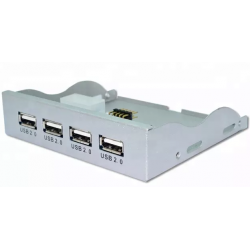 USB-hub 3,5″ panelmontering – 4 portar USB 2.0 för kabinett
