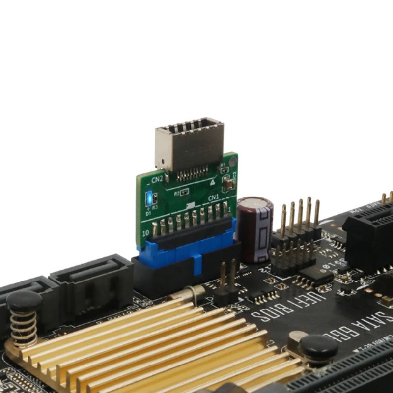 USB 3.0 IDC 19-stift till USB 3.1 Type-E Adapterkabel - 10 Gbps Transfer