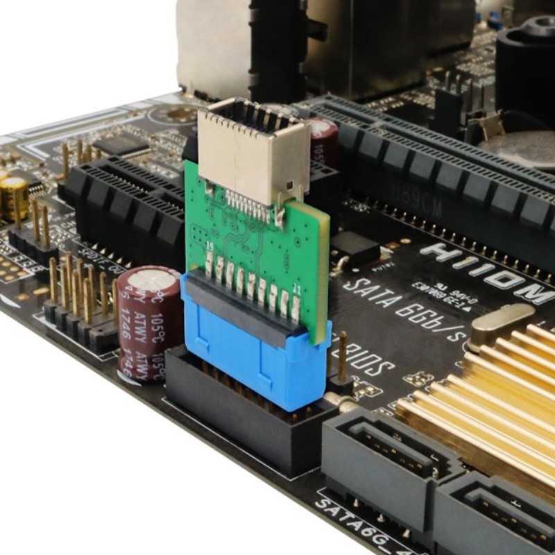 USB 3.0 IDC 19-stift till USB 3.1 Type-E Adapterkabel - 10 Gbps Transfer