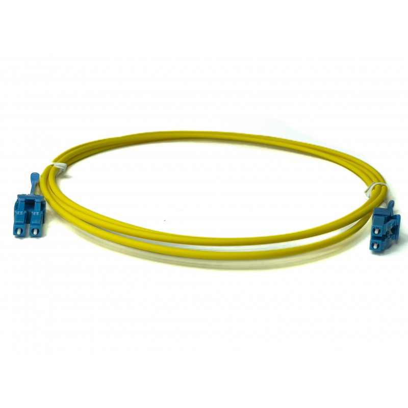 Uniboot Single mode Fiber Cable, LC-LC, 0.5M, 9 / 125my, Yellow, LSFRZH, Duplex