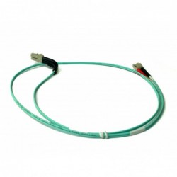 Angled, Fiber Cable, Multi mode, LC-LC, 2m, 50 / 125my, OM3, Aqua, LSZH, Duplex