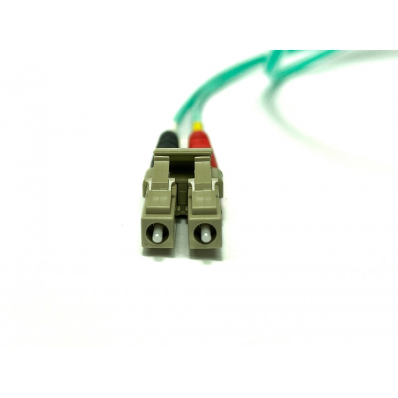 Vinklad, fiberkabel, Multi mode, LC-LC, 2m, 50 / 125my, OM3, Aqua, LSZH, Duplex