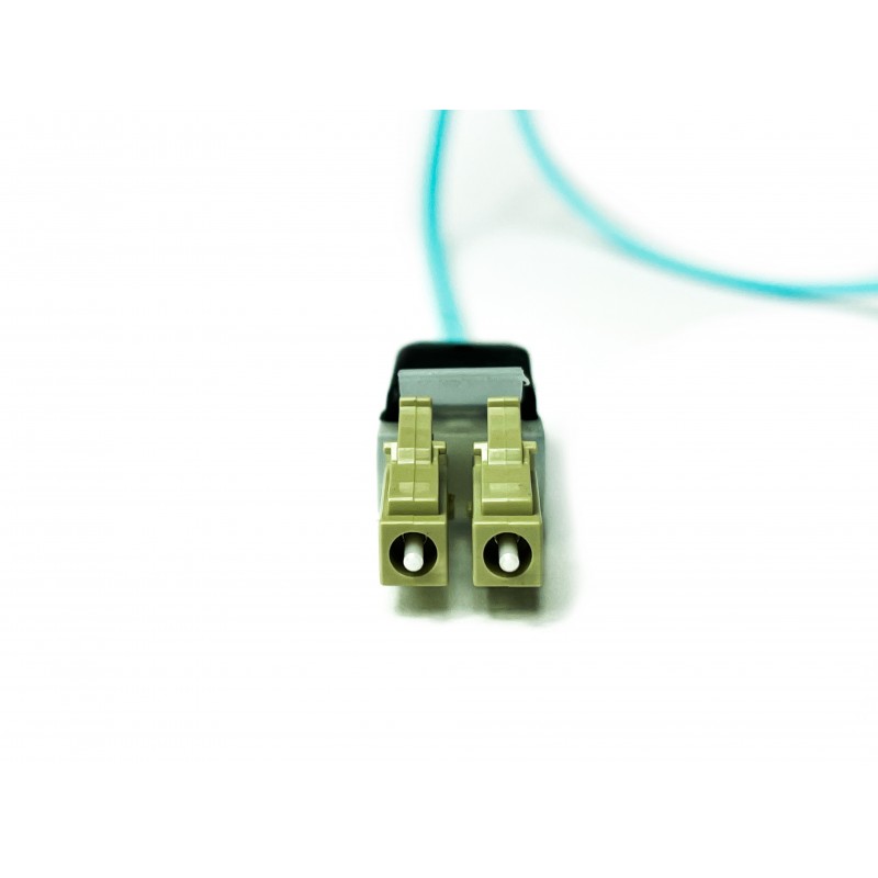 Fiberkabel, LED-ljus, Multi-läge, LC-LC, 2m, 50 / 125my, OM3, Aqua, LSZH, Duplex