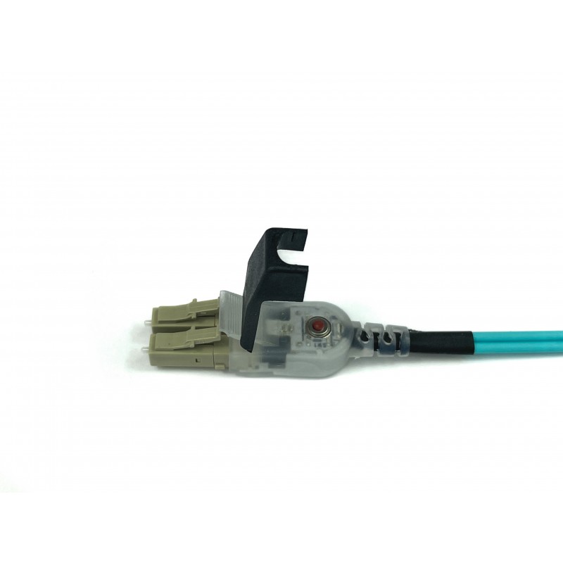 Fiberkabel, LED-ljus, Multi-läge, LC-LC, 2m, 50 / 125my, OM3, Aqua, LSZH, Duplex