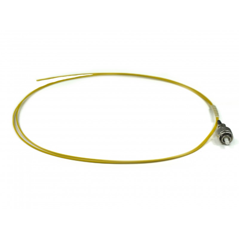 Pigtail fiberkabel single mode, FC-PC, 1m, 9 / 125my, gul, LSZH, Simplex