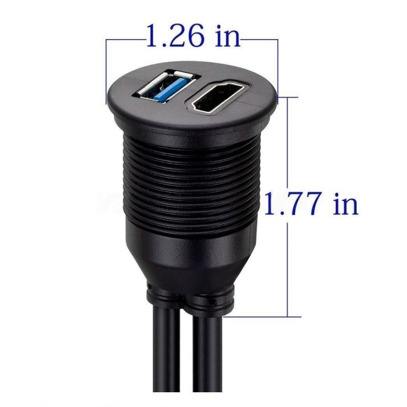 HDMI & USB 3.0 Panel Extender - 1 meter