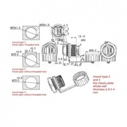 HDMI IP68 Panelkontakthuvud - Hona till Hona