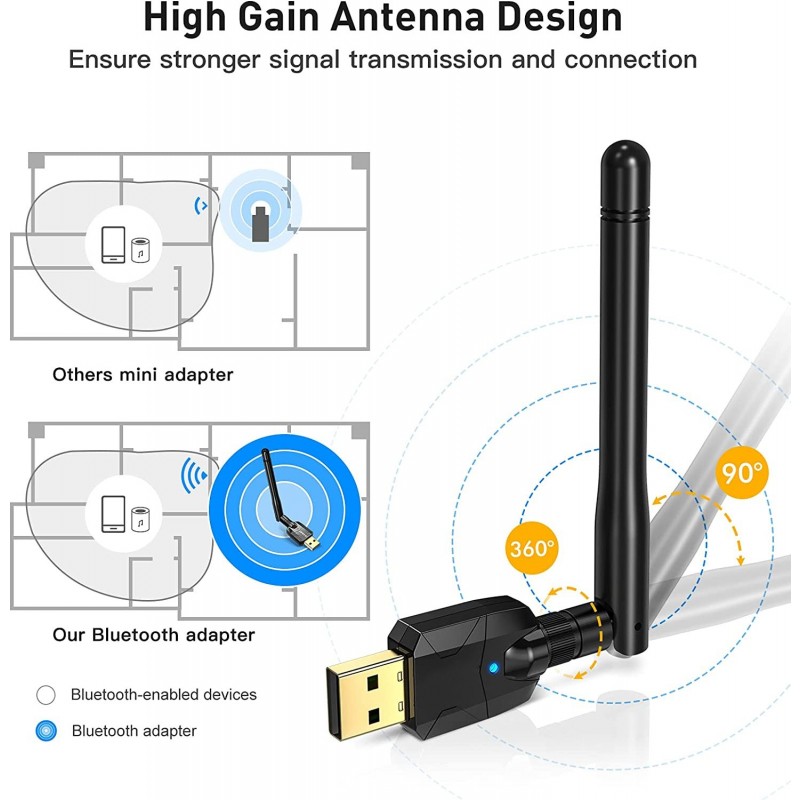 Long Range 100M Bluetooth-dongel via USB med extern antenn