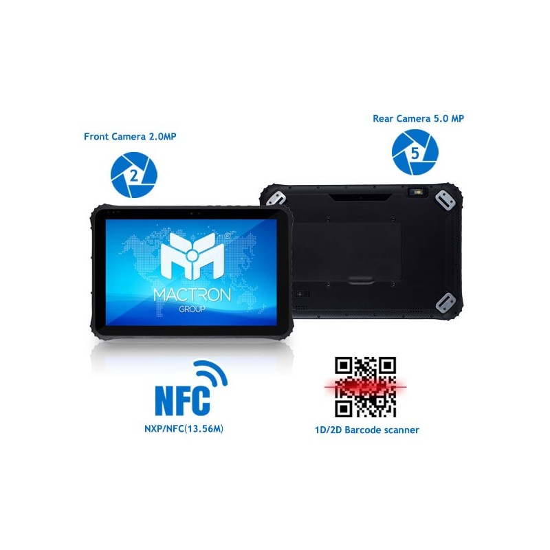 Robust 12,2-tums surfplatta: Windows 11, IP65, streckkodsläsare, GPS, RS232/485, pekskärm, LAN, WIFI, MIL-STD-810G