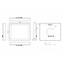 Waterproof 19 "monitor with touch for medico use, production