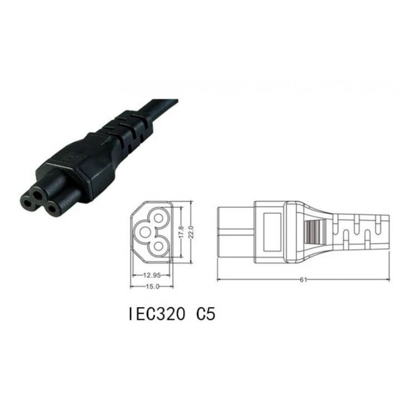30CM length IEC 320 C14 male to C5 female adapter cable IEC 3 pin male to C5 ,PDU UPS power converter cord