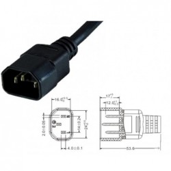 30 cm längd IEC 320 C14 hankontakt till C5 honadapterkabel IEC 3-stift hane till C5 ,PDU UPS strömomvandlarsladd