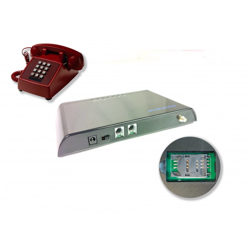 GSM / 4G LTE with analog telephone line for PABX or telephone apparatus. Replaces landline telephone subscription - Danbit A / S