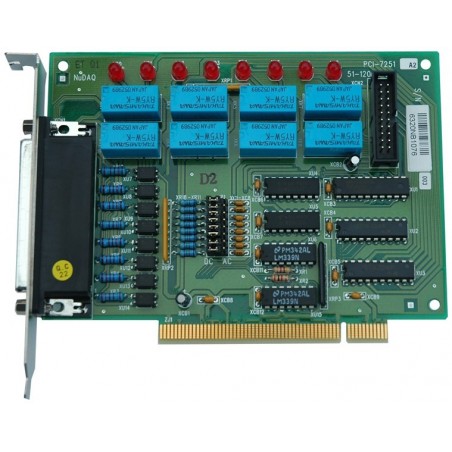 ADLINK PCI-7251. 8 kanalers isoleret digital input, 8 kanalers relæ output slave-kort til REL8OPT8PCI, PCI