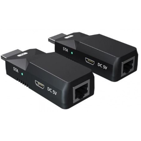 50 meter HDMI extender booster över RJ45 patchkabel. POC strömkabel, EDID