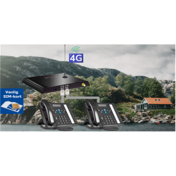 GSM / 4G LTE with analog telephone line for PABX or telephone apparatus. Replaces landline telephone subscription - Danbit A / S