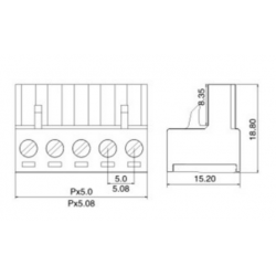 3-Pole Screw Terminal Block for Industrial PCs - 2EDG 5.08mm