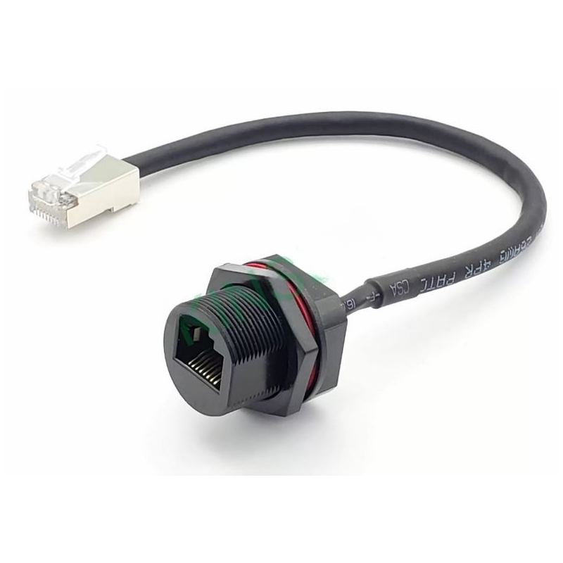 Vattentät RJ45 chassikontakt, 21 mm gänga - för utomhusbruk