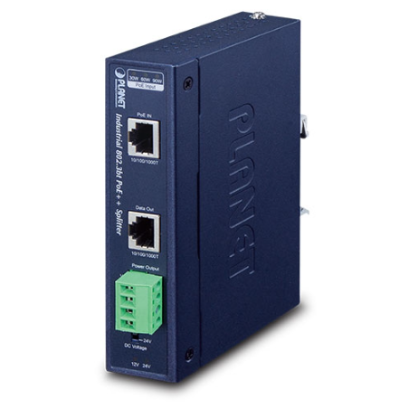 PoE++ splitter med 12VDC/5,8A eller 24VDC/2,2A utspänning