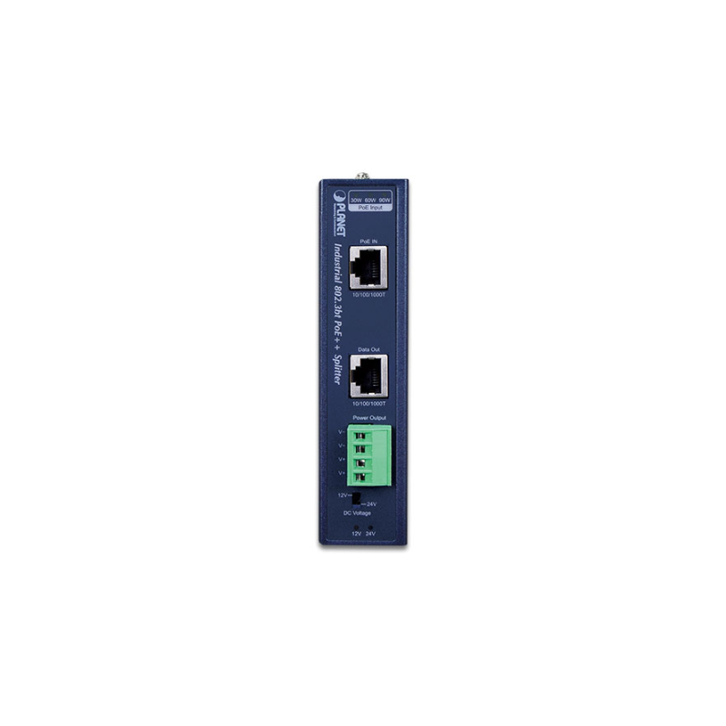 PoE++ Splitter with 12VDC/5.8A or 24VDC/2.2A output voltage