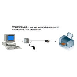 RS232 for USB Adapter Cable - USB Printer Connects to RS232 Port - DB9 She and USB B Han