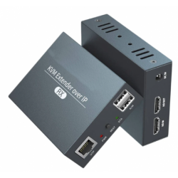 HDMI KVM extender 150 meters of Cat 6a / 7 RJ45 cable, over LAN, IR, USB