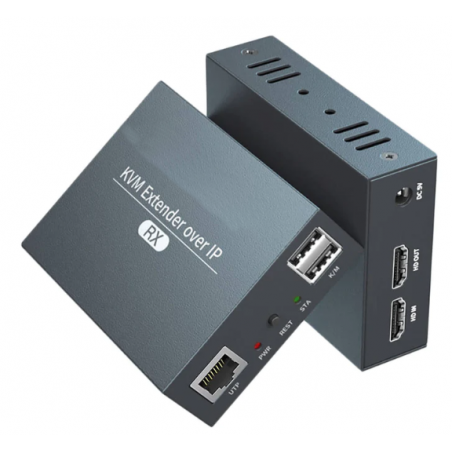 HDMI KVM extender 150 meter från Cat 6a / 7 RJ45-kabel, över LAN, IR, USB