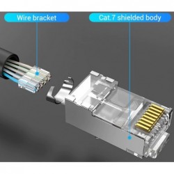 RJ45 CAT 7 Connectors - STP 1.08mm | Quick & Easy Assembly