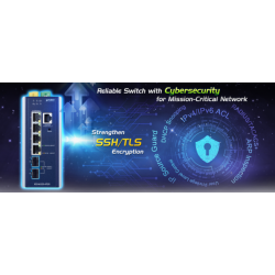 6 ports Managed switch, 4 x RJ45 10/100/1000/2500Mbps, 2 x SFP slot 1000/2500Mbps 9-48VDC or 24VAC supply voltage