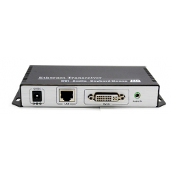 DVI KVM Extender 1080p up to 120m over Cat 6 cable or TCP/IP. USB keyboard and mouse