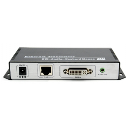 DVI KVM Extender 1080p up to 120m over Cat 6 cable or TCP/IP. USB keyboard and mouse
