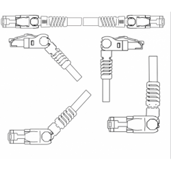Shielded patch cable Cat 6 SSTP. Can be angled in 4 directions