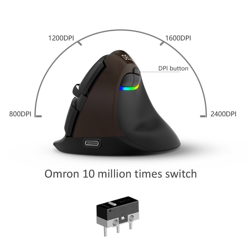 Ergonomisk mus med 6 knappar