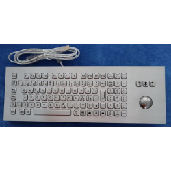IP65 stainless keyboard, trackball. Fn keys. For industrial use - very robust and splashproof, USB, Nordic layout