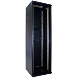 42U Rackskåp 60x60x200cm Perforerad fram- och bakdörr Komplett, Svart