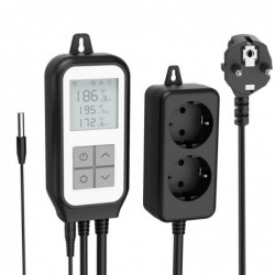 Double Digital temperature controller from -30 to +105°C, WiFi and APP
