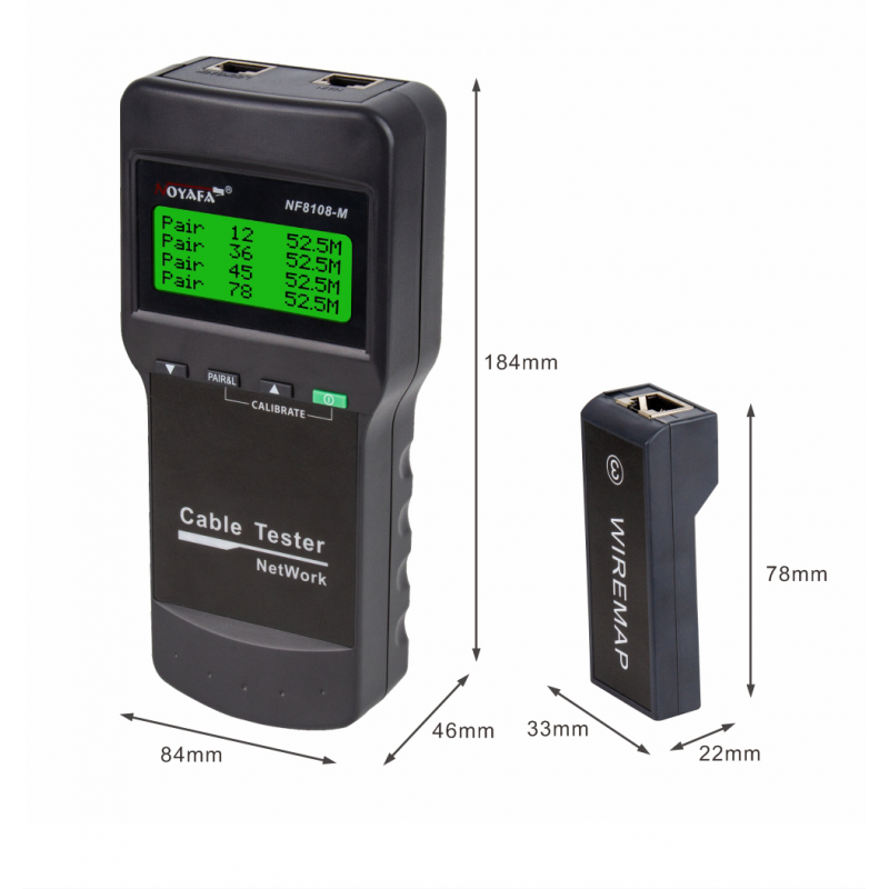Nätverkstester för katt. 5, 5E, 6 och Cat. 7 » Handhållen - Binär Teknik