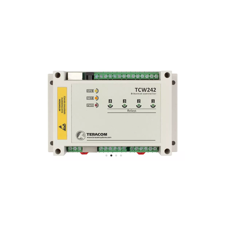 TCW242 Data collector via Internet / LAN, 4 x Digital input, 4 x analog input, 4 x relay output