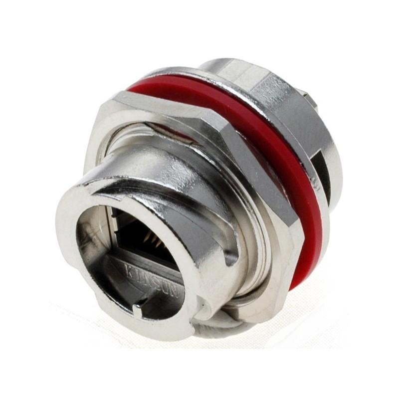 Waterproof RJ45 chassis mount connector - IP68 rated, (13/16"-UNEF28)